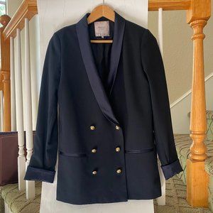 Zara Navy Double Breasted Blazer, Size Small